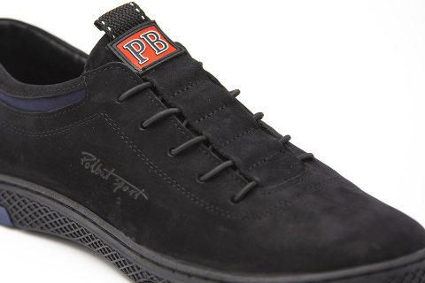 Buty męskie skóra casual black PolBut od dobrebutypl