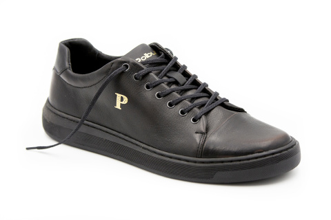 Buty męskie skóra casual black Polbut od dobrebutypl