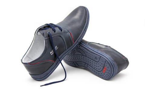 Buty męskie skórzane casual niebieskie JOKER od dobrebutypl Buty męskie skórzane casual niebieskie JOKER od dobrebutypl