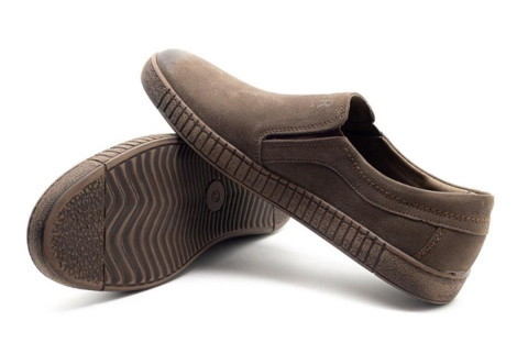 Męskie buty nubuk wsuwane casual brąz JOKER od dobrebutypl Męskie buty nubuk wsuwane casual brąz JOKER od dobrebutypl